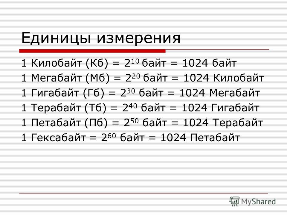 Что больше мг или кб