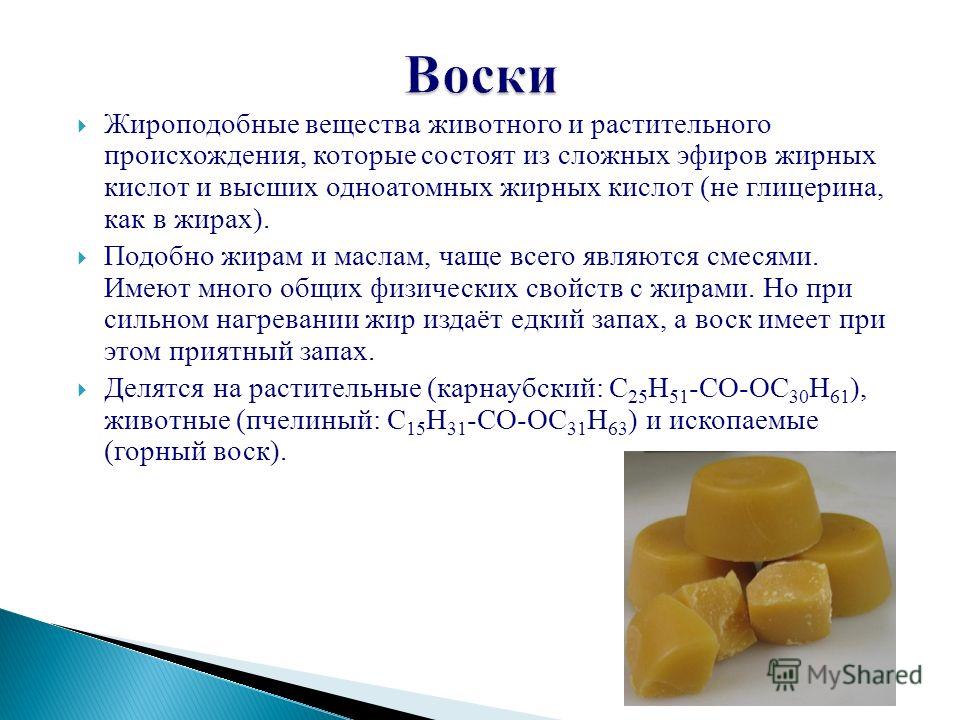 Запах воска до погоста. Жиры и жироподобные вещества. Воск животного происхождения. Воски химия. Воск растительного происхождения.