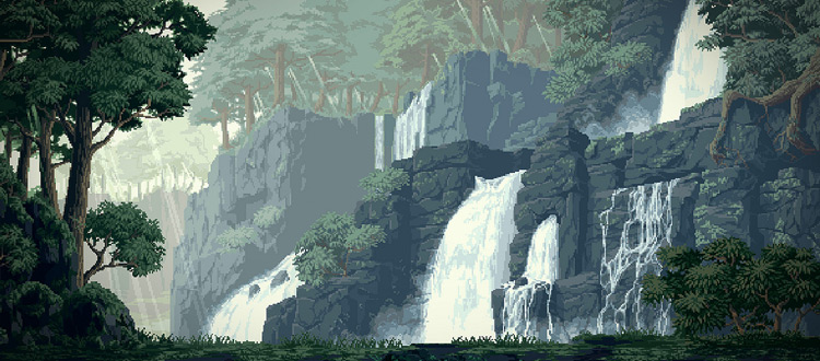 Jungle pixel art environment