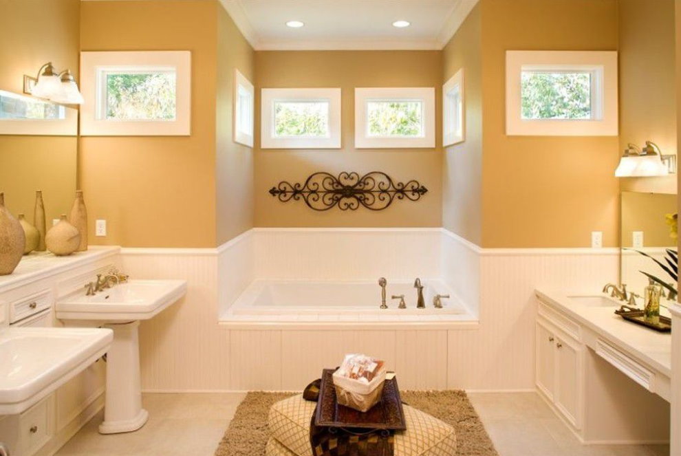 Дизайн ванной комнаты в доме из пенобетона