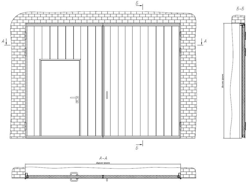 Чертеж промышленных ворот