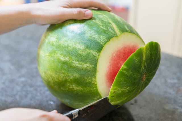 Cutting End off Watermelon - How to Cut Watermelon 