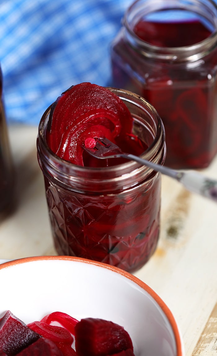 Easy Pickled Beets in a jar