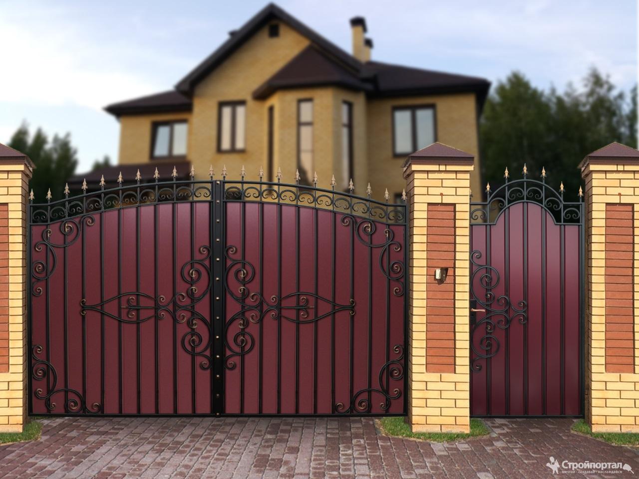 Въездные ворота для частного дома варианты фото